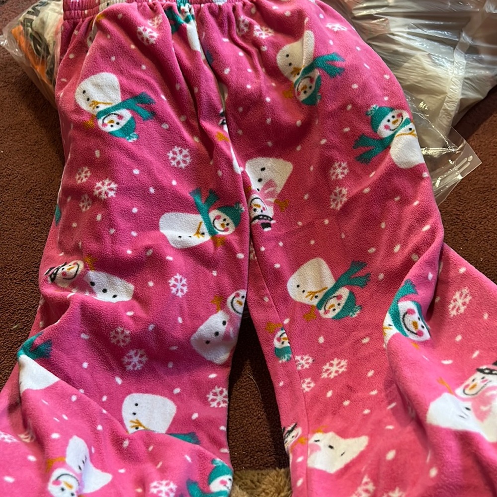 Girls 2 piece snowman pj set